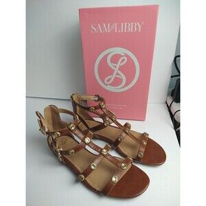 Sam & Libby Women's Rhonda Gladiator Sandal Whiskey  Size 8 Adjustable Strap